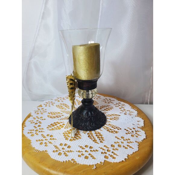 Victorian Look Cast Metal BELL JAR Candle Holder Hurrican Southern Living Style - Picture 13 of 16